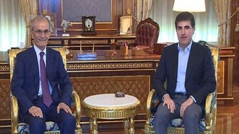 Nêçîrvan Barzanî, pêşwazî li Necmedîn Kerîm kir